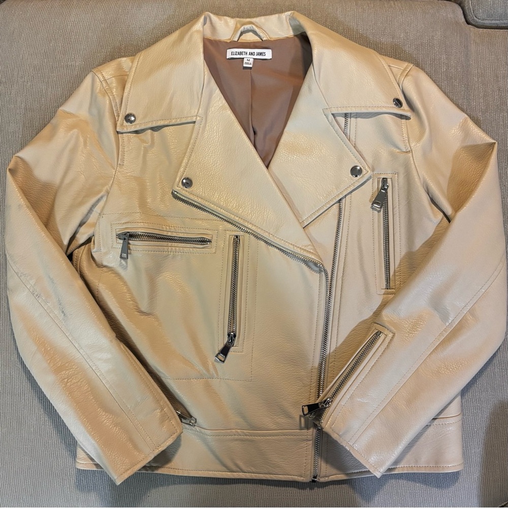 Elizabeth and James Beige Vegan Leather Jacket